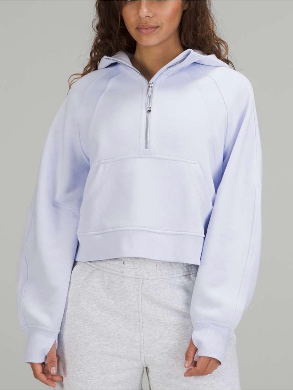 lululemon athletica Cropped Half-Zip Hoodie in Light Lavender